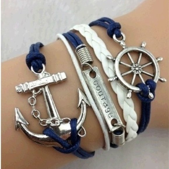 Other - sailing themed bracelet blue+ stainless